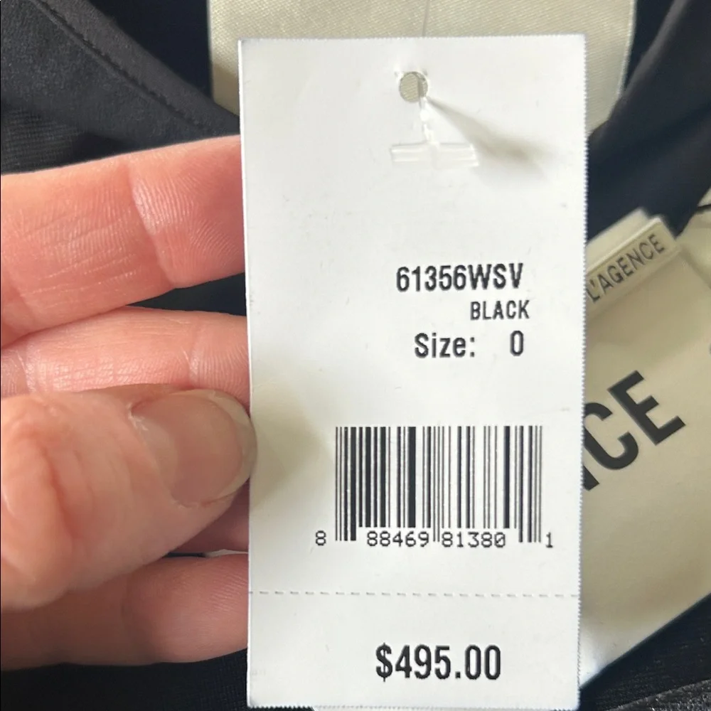 L'AGENCE NWT Black Velvet Double-Breasted Blazer Cocktail Dress Sz 0 - Picture 10 of 10